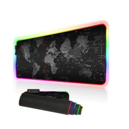 World Map RGB Gaming Mousepad XL